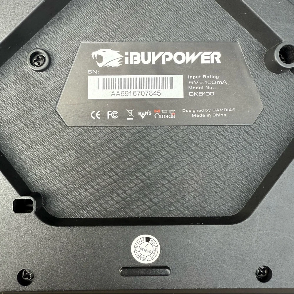 iBUYPOWER GKB100 Gaming Keyboard Spill Resistant Black Red